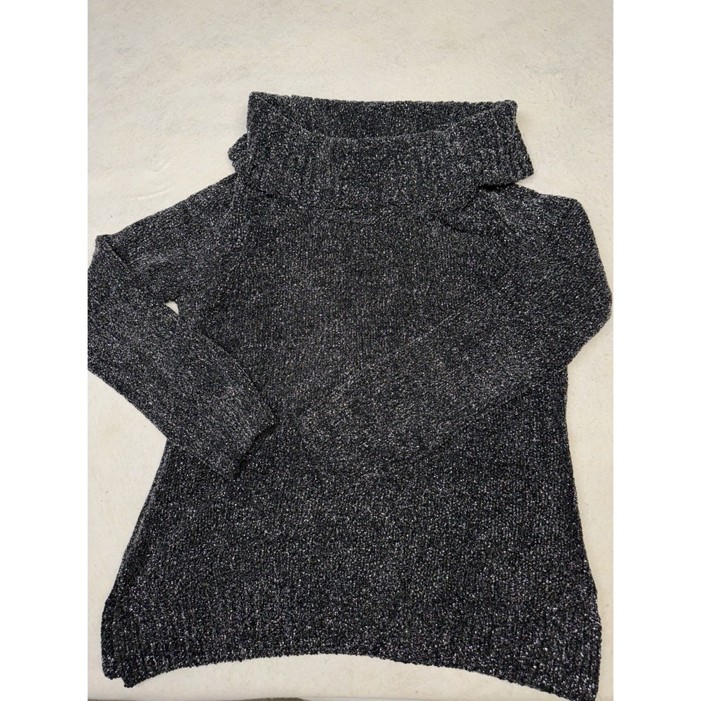 NWOT WHBM Gray Metallic Sparkle‎ Cowl Neck Sweater Size M